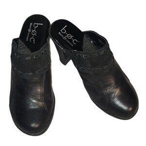 B.O.C. Black Leather Heeled Mules Size 7 bohemian chic‎ sexy